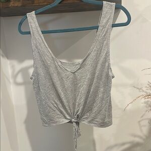Gray Women's Tie-Front Tank Top